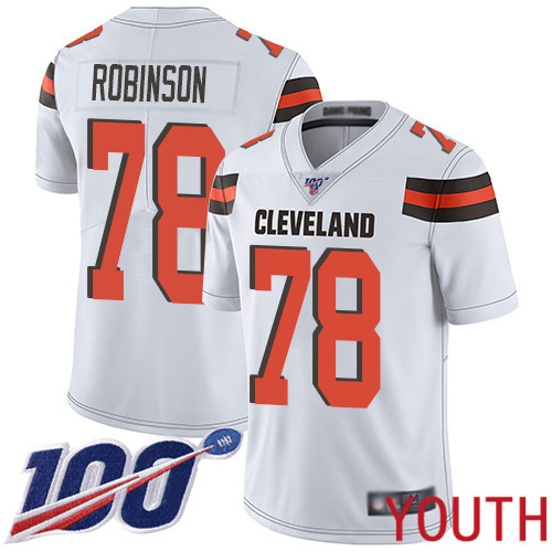 Cleveland Browns Greg Robinson Youth White Limited Jersey #78 NFL Football Road 100th Season Vapor Untouchable->youth nfl jersey->Youth Jersey